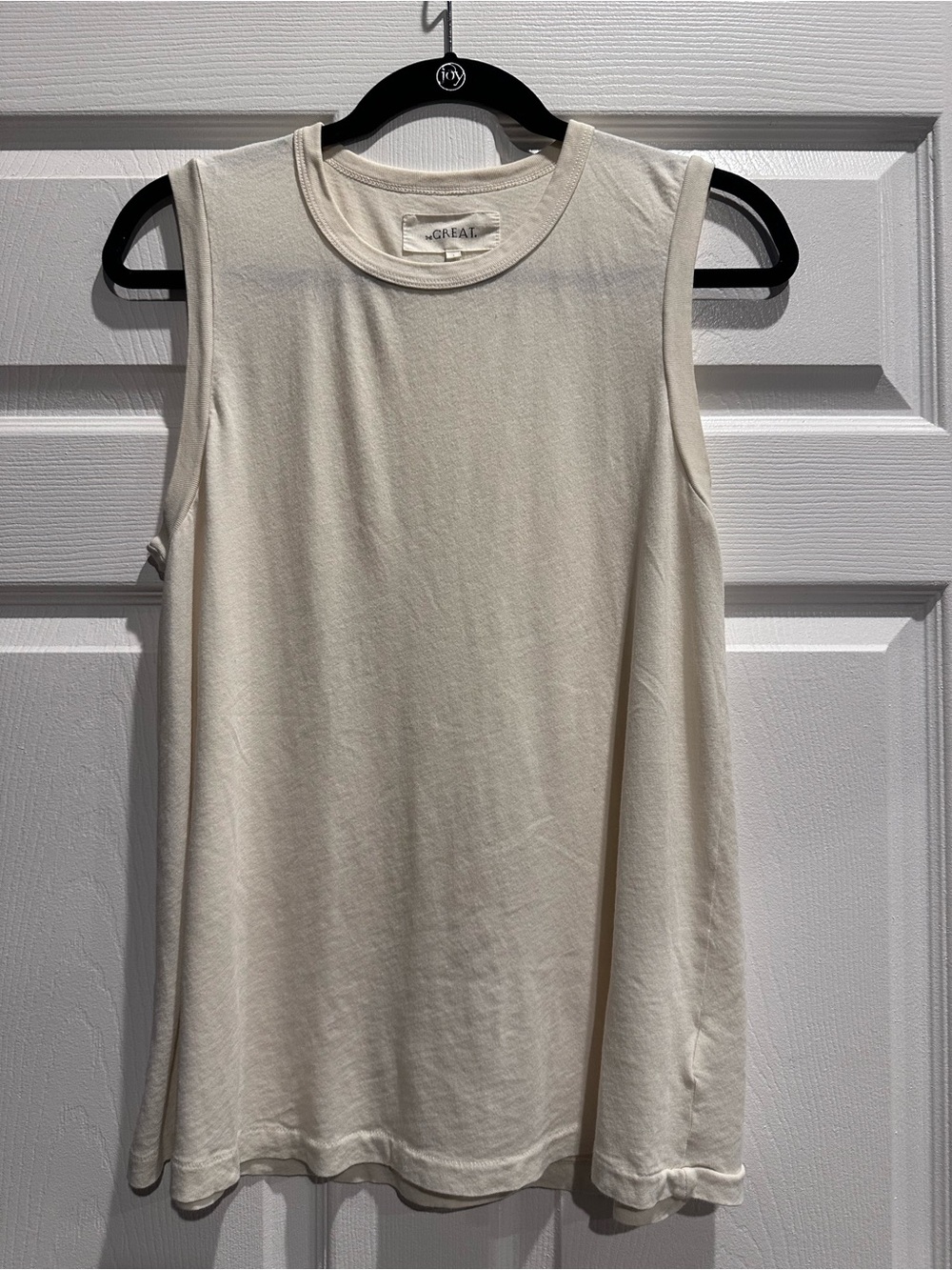 THE GREAT. Cream Crew Muscle Tee